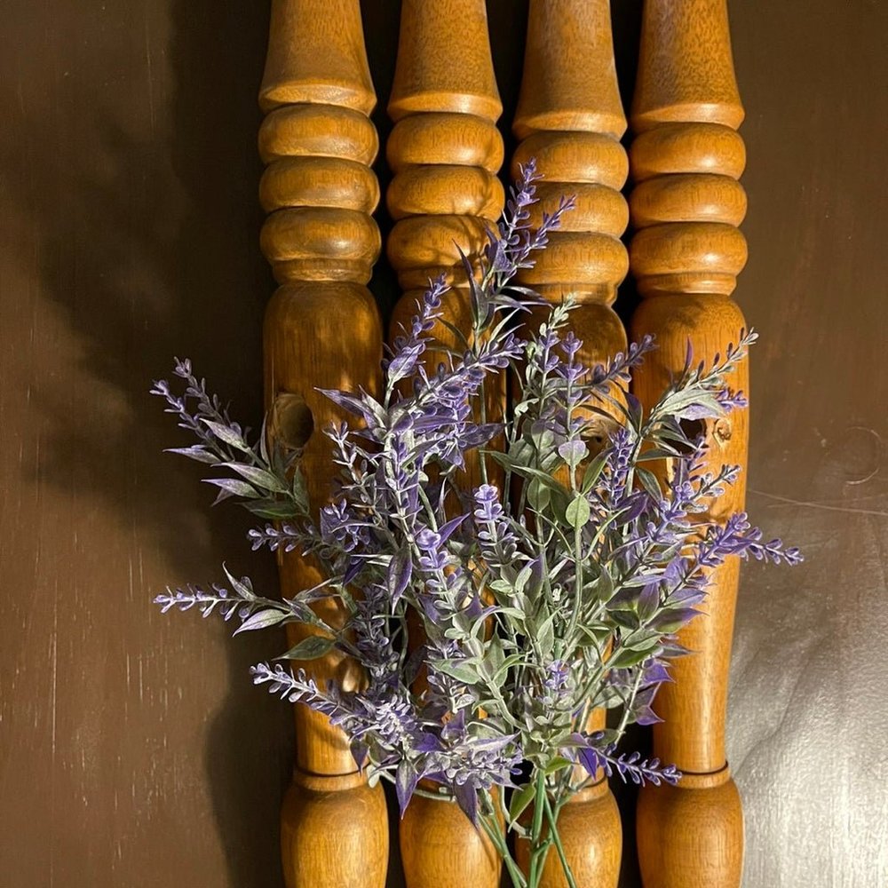 Vintage wooden spindles